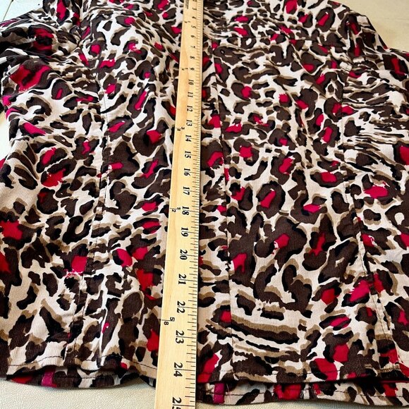 Charter Club  Jacket Corduroy  Brown Animal Print  Collar Pockets Button UP XL - Picture 9 of 10